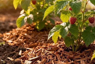 Присыпал малину дармовой мульчой - и зимой сплю спокойно: корни защитил, летом с урожаем