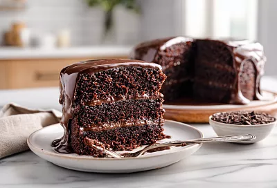 Шоколадный торт без миксера за 15 минут — влажный, ароматный и очень вкусный 