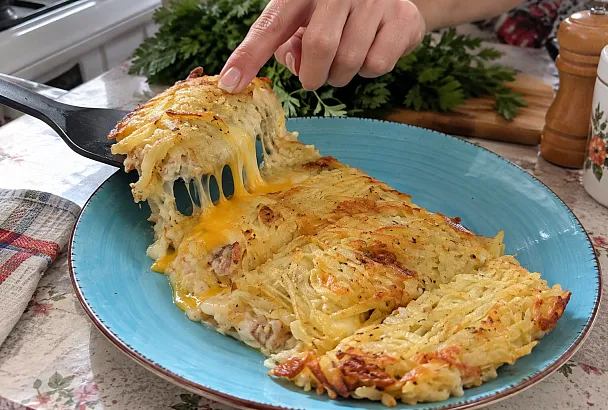 Картофельная лепёшка с яйцом и сыром: готовим быстрый завтрак на сковороде