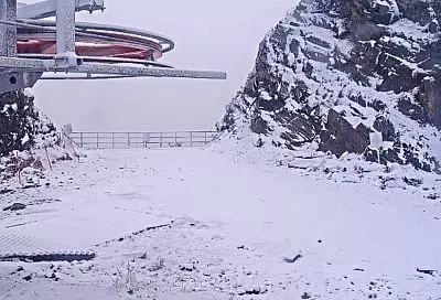 Первый снег выпал в горах Сочи