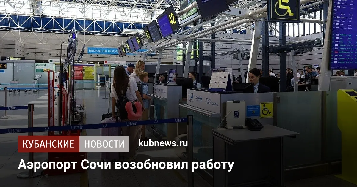Аэропорт Сочи возобновил работу
