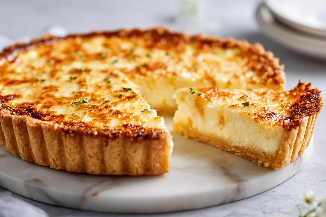 Нежнейший сырный пирог на рассыпчатом песочном тесте – без дрожжей, без хлопот, начинка как крем и всегда новый вкус