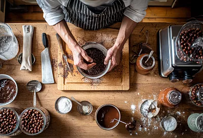 Шоколадно-ореховая паста дома: густая, шелковистая, с ярким фундуком