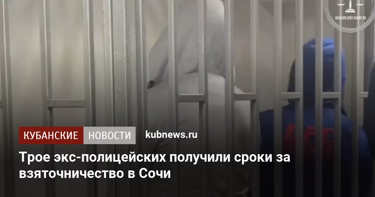 Трое экс-полицейских получили сроки за взяточничество в Сочи