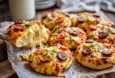 Мини-пиццы из школьной столовой — сочнее и вкуснее, чем в любой пиццерии!