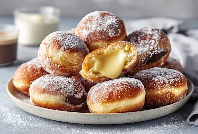 Итальянские бомболони — нежнейшие пончики с заварным кремом, тают во рту