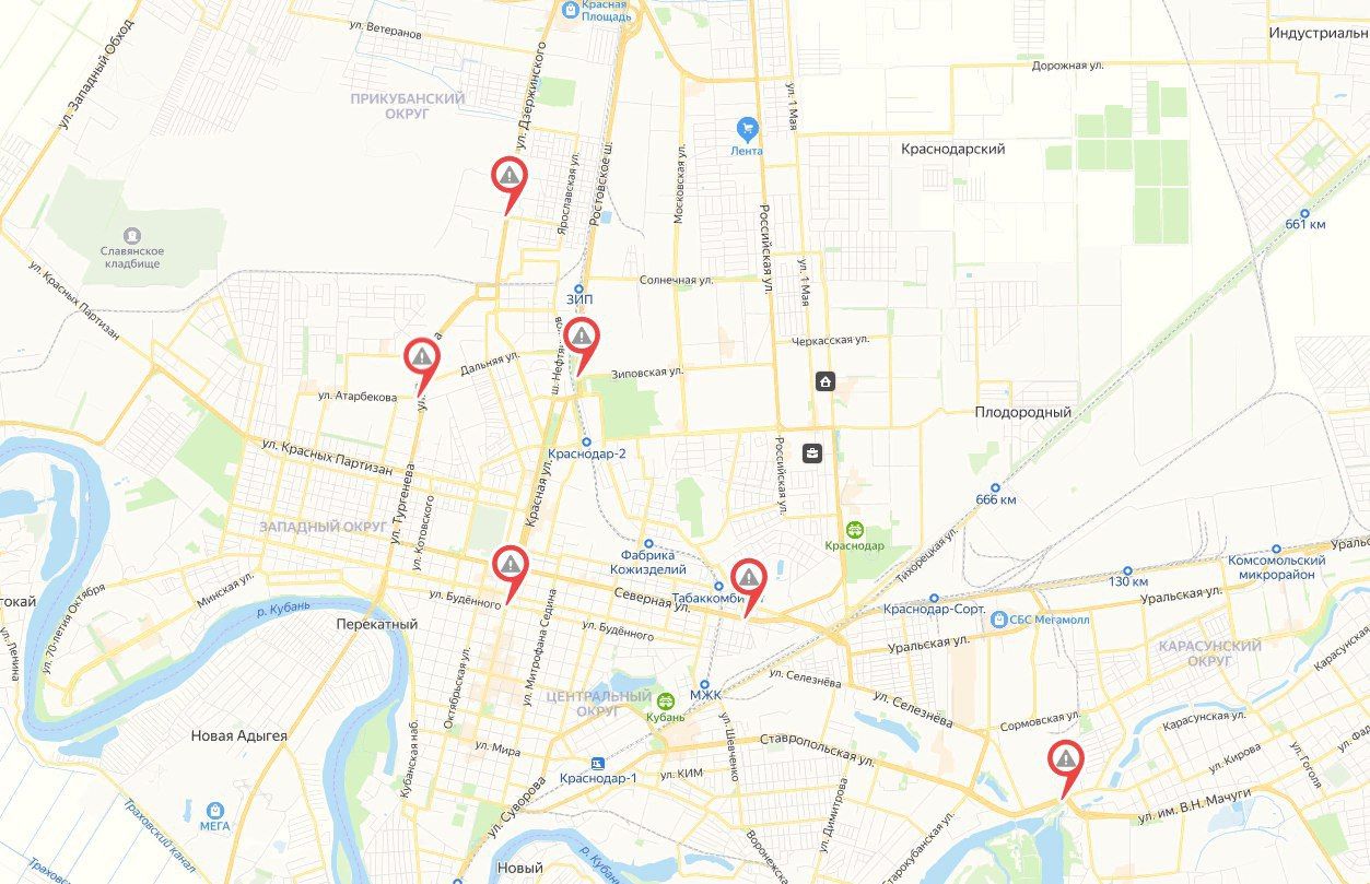 Карта краснодара с улицами и домами подробно панорама