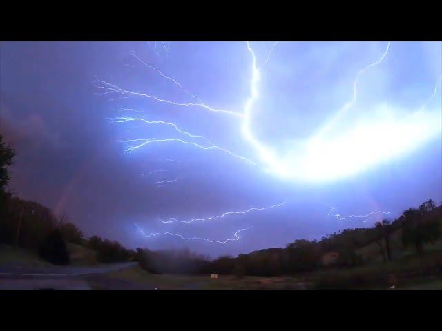 Lightning Spreads Across Rainbow During Oklahoma Thunderstorm