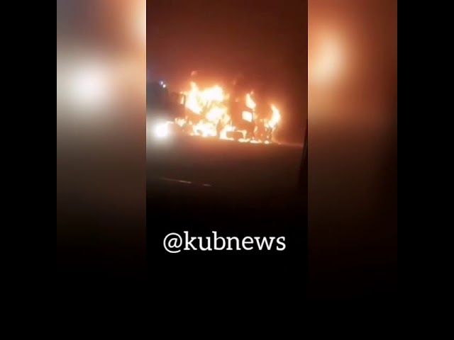 В станице Петровской Славянского района сгорели 4 рефрижератора. 1.