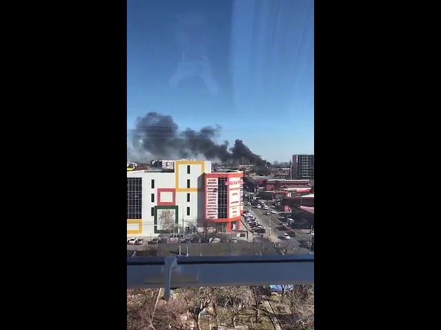 Пожар на улице Онежской в Краснодаре 20 февраля 2019 года.