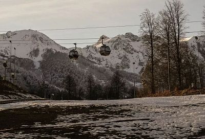 Плюсовая температура установилась горнолыжном курорте под Сочи