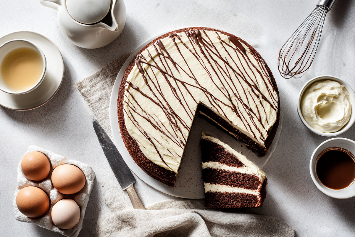 Шоколадный торт «на раз-два»: воздушные коржи и крем из творожного сыра