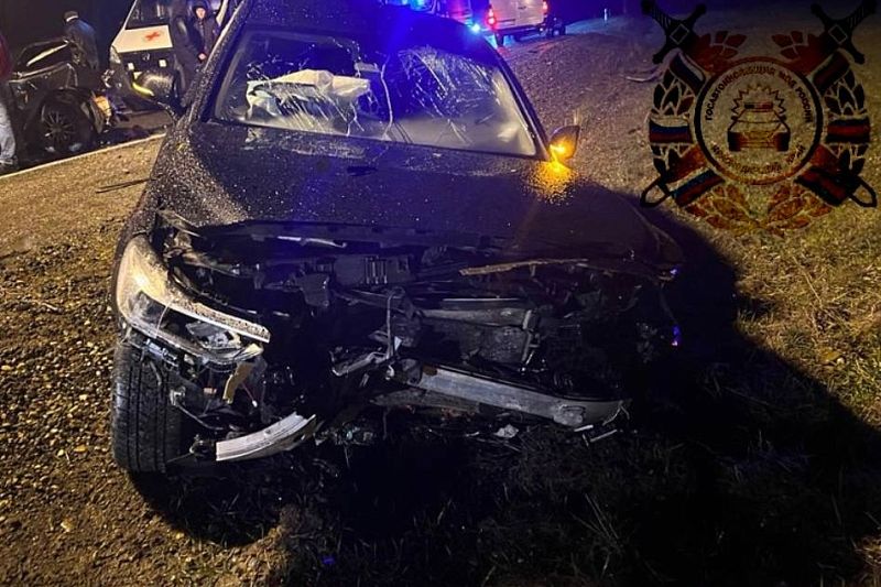 Водитель иномарки погиб в лобовом ДТП на Кубани