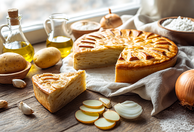 Постный пирог с картошкой и луком: тесто на воде получается нежным, как сдобное