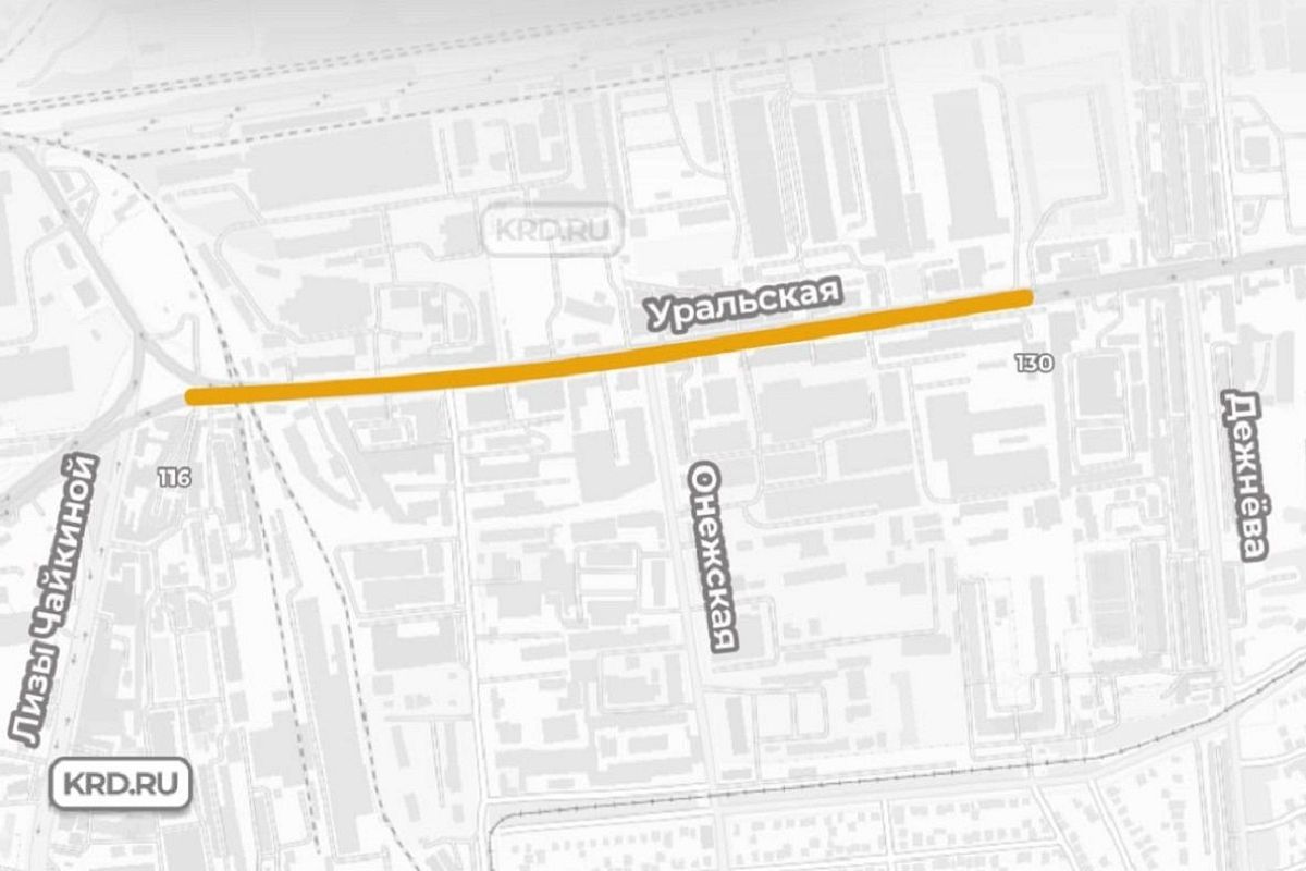 На 3,5 месяца ограничат движение на ул. Уральской в Краснодаре