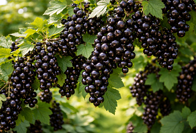 Смородина вьется громадными ягодами: 2 ложки мешаю в 10 литрах воды для сладких шапок на кустах