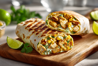 Буррито с сочной курицей и фасолевой намазкой — обед за 30 минут