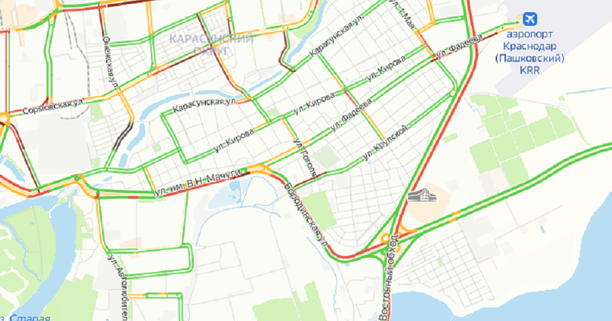 Въезд в краснодар карта