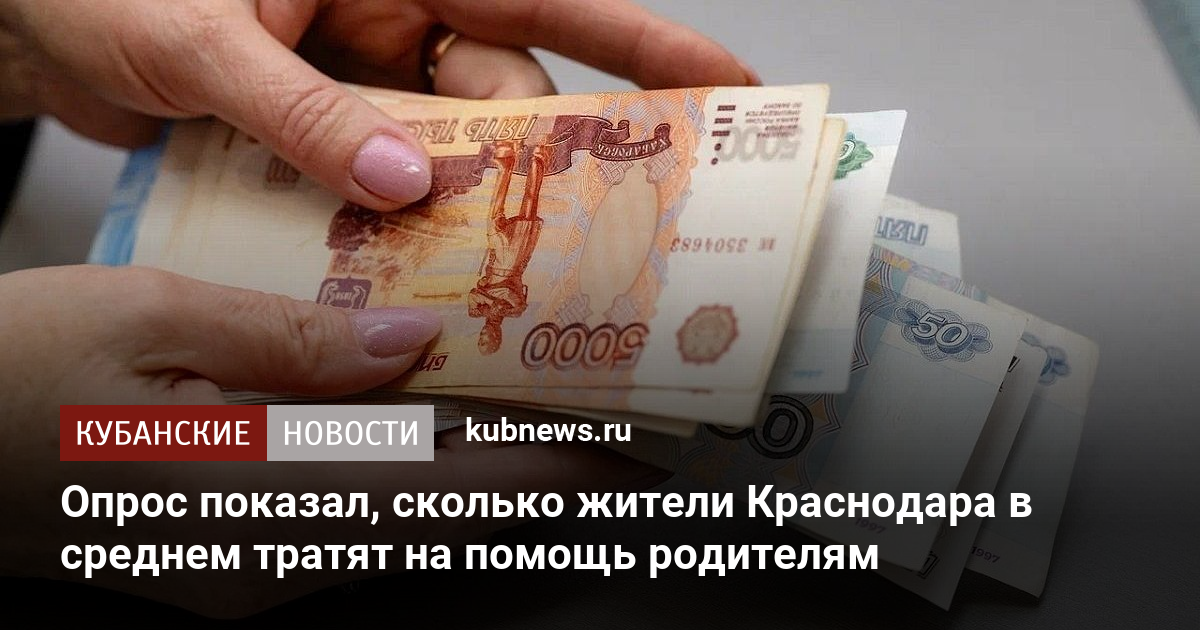 Опрос показал, сколько жители Краснодара в среднем тратят на помощь родителям