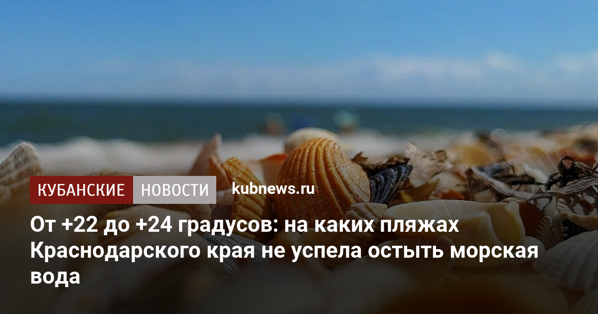 От +22 до +24 градусов: на каких пляжах Краснодарского края не успела остыть морская вода