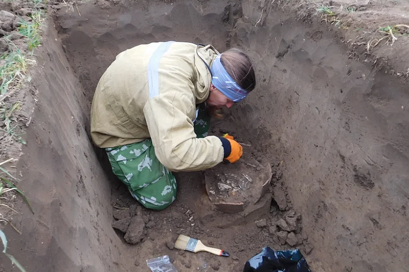 Захоронение средневекового воина обнаружили археологи на месте строительства дороги