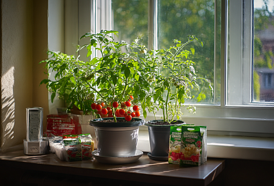 Комнатные томаты выращиваю на подоконнике: даю 14–16 ч света и не заливаю — собираю свои помидорчики круглый год
