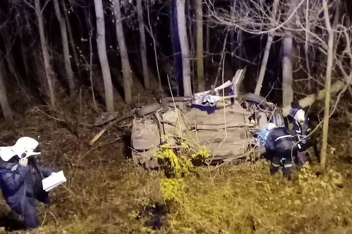 Вылетевшего в кювет водителя зажало в салоне автомобиля 