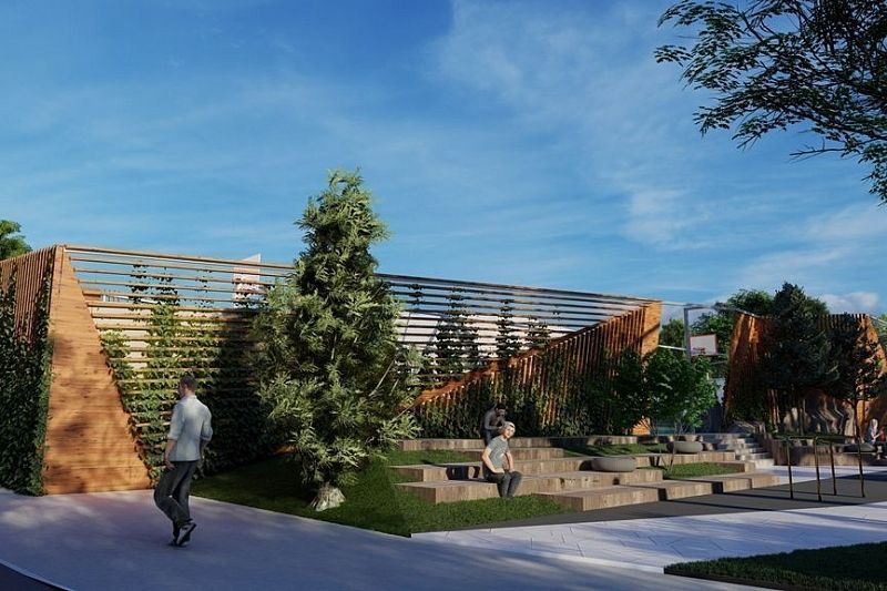 В новом парке появится амфитеатр, будет благоустроен пруд и увеличена зеленая зона.