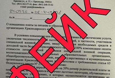 Разоблачен фейк о повышении платы за школьное питание в Краснодарском крае 