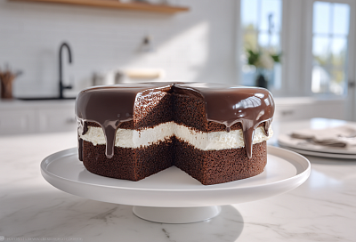 Шоколадный торт «Чоко Пай» — влажный бисквит, нежная начинка и зеркальная глазурь