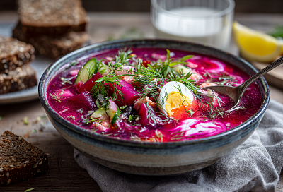 В жару вместо окрошки — готовлю лёгкий и вкусный холодник с молодой свёклой и курицей
