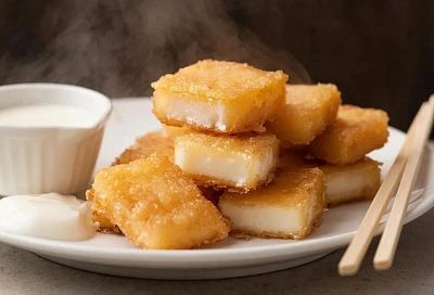 “Жареное молоко”: китайский хрустящий десерт с нежной начинкой. Обжариваем за 3 минуты!