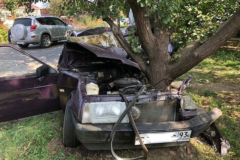 В Краснодарском крае при столкновении с деревом пострадал 19-летний водитель ВАЗа 