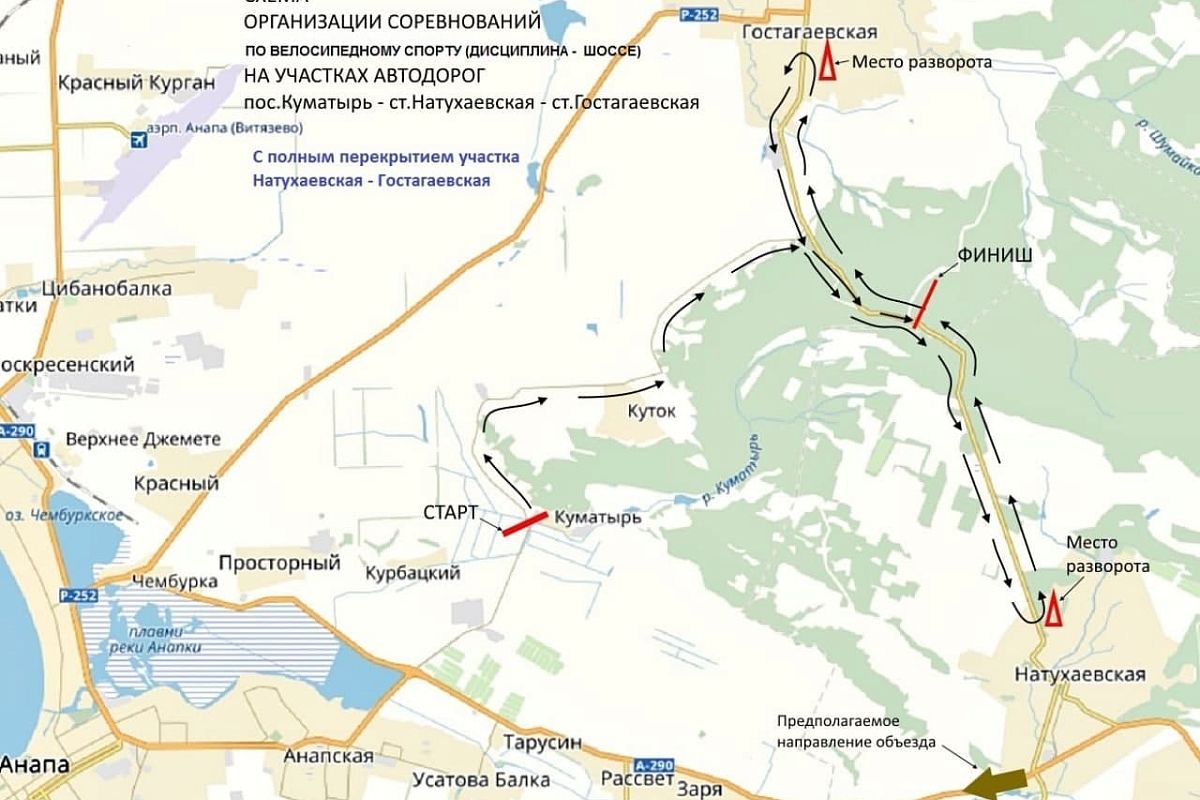 Схема организации соревнований и предполагаемое направление объезда в период проведения соревнований.