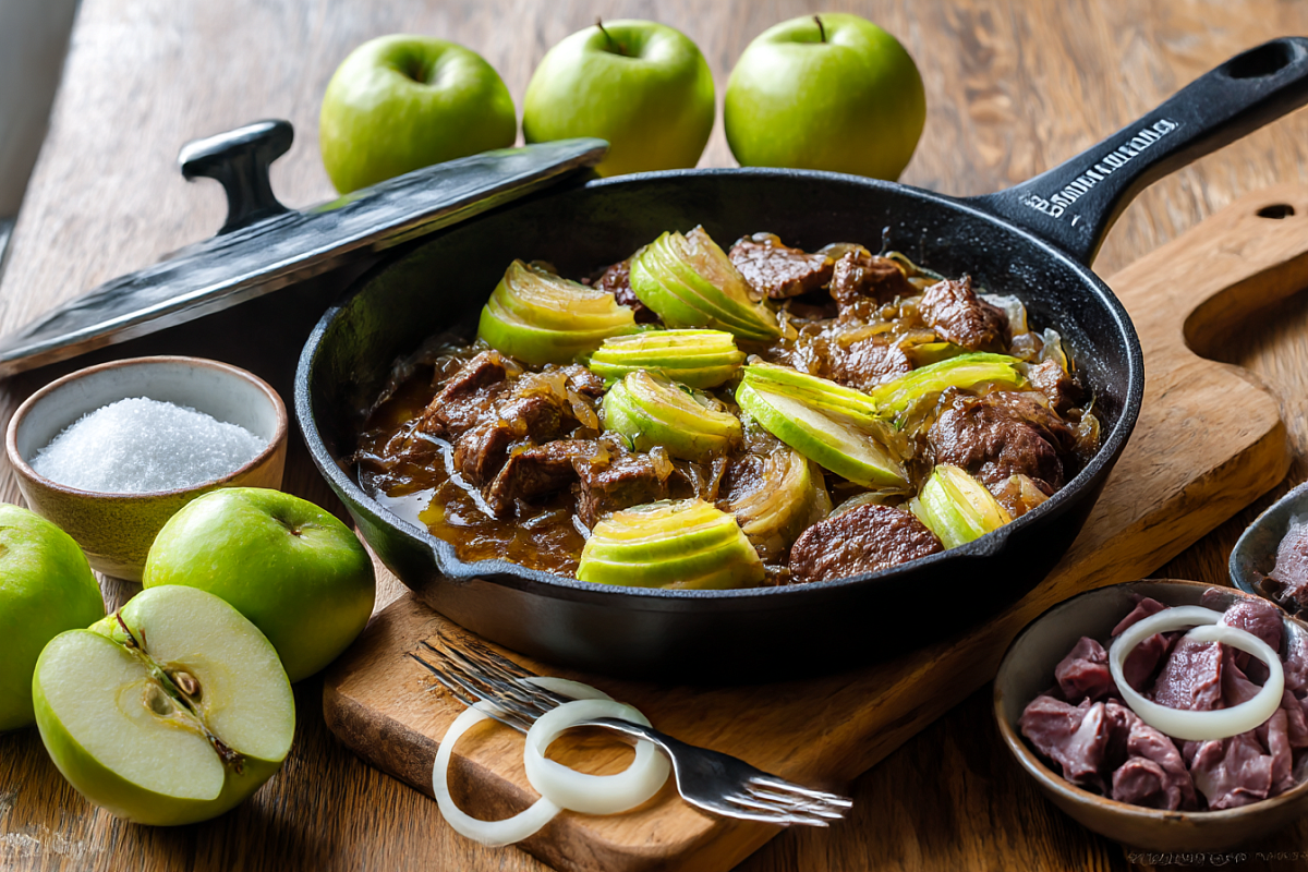 Куриная печень с яблоками: сахарная хитрость, от которой она тает во рту