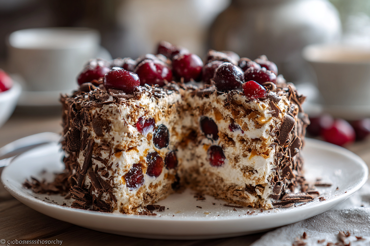 Быстрая «Монастырская изба» без выпечки: лаваш, сметанный крем и вишня