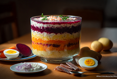 Профи собирает «шубу» с копчёной сельдью — и майонез больше не приходится размазывать по слоям