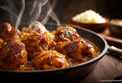 Курица «Карамельный восторг»: лук тает, соус обволакивает, а цвет — как из ресторана