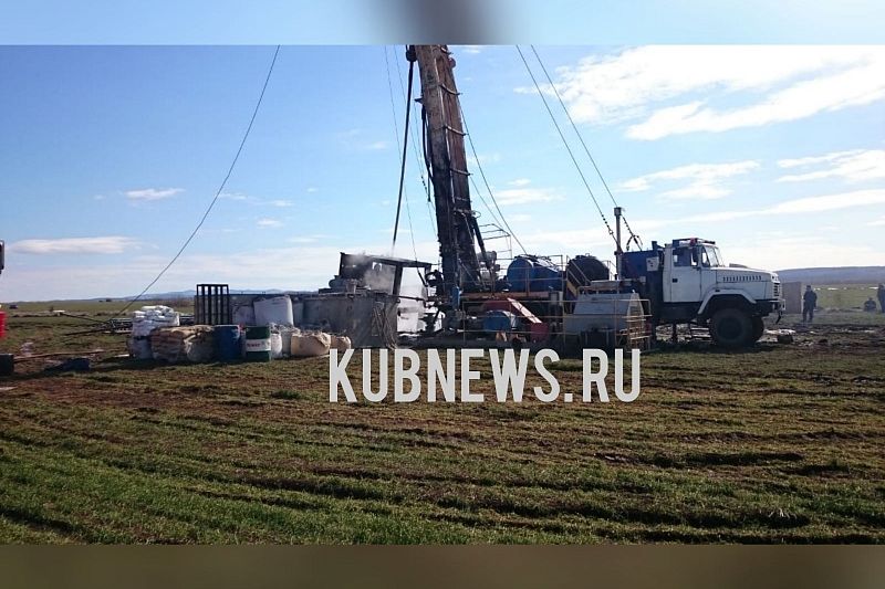 Газовая скважина загорелась в Краснодарском крае 