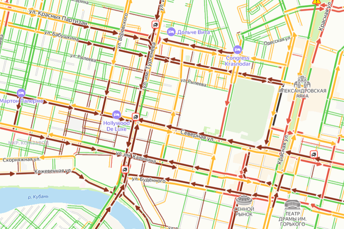 10-балльные пробки сковали дороги Краснодара