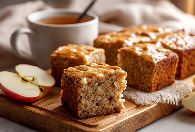 Медовый пирог-коврижка с овсянкой, яблоком и минимумом сахара— сочный и ароматный