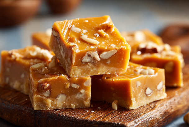 Щербет с орехами и карамелью – кремовая масса на сгущёнке, хрустящие орехи, застывает за ночь