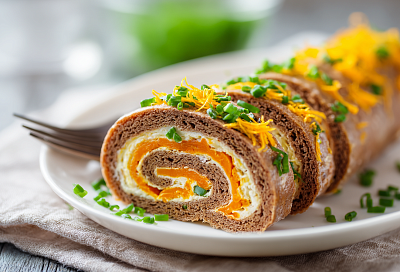 Печёночный рулет с овощами и домашним майонезом – сочный, как торт, готовится проще простого