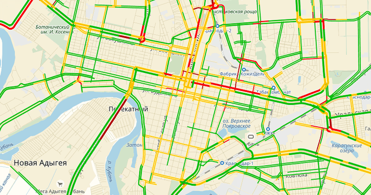 Карта пробок краснодара