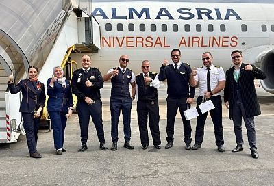 Первый рейс из Шарм-эль-Шейха авиакомпании AlMasria Universal Airlines встретили в Краснодаре