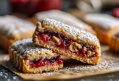 Хрустящее печенье с ягодной начинкой: мягкое тесто и ароматная начинка с орехами