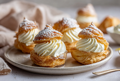 Слоёные ракушки с кремом нежнее магазинных: крем получился невероятно сливочным и воздушным