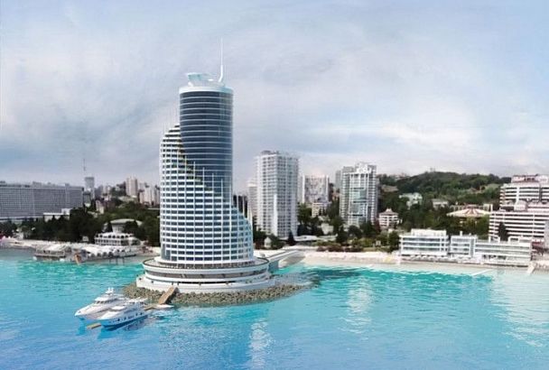 В Сочи хотят создать насыпной остров и построить на нем 100-метровый гостиничный комплекс