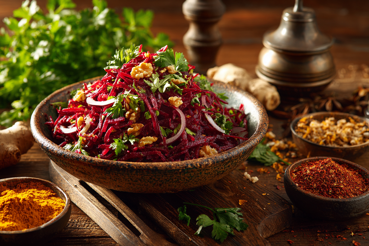 Беру обычную свёклу и через 15 минут получается грузинский салат, от которого все в восторге