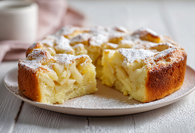 Шарлотка с яблоками на сковороде: нежная, сочная и без духовки